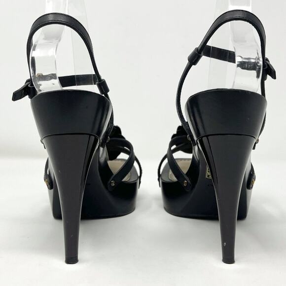 Louis Vuitton Marc Jacobs Era 2007 Platform Flower Heel Sandals Black 38.5 - Picture 5 of 9